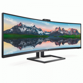 MONITOR PHILIPS LCD CURVED LED 48.8 32:9 499P9H/00 4K 5MS MM DQHD 3000:1 BLACK 2XHDMI DP USB-C USB3.1 WEBCAM VESA FINO:05/11