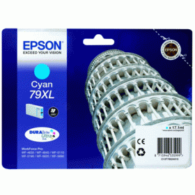 CARTUCCIA EPSON 79XL TORRE DI PISA C13T79024010 CIANO X WORKFORCE PRO WF-5110DW, WF-5190DW WF-5620DWF, WF-5690DWF